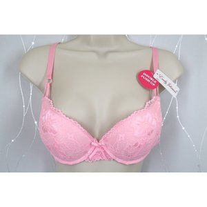 VS Bombshell Inspired Adds 2 Cups Ultimate Pushup Bra 34B Pink Lace
